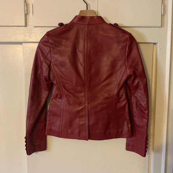 Gucci Womens Red Leather Jacket - Picture 2 of 2